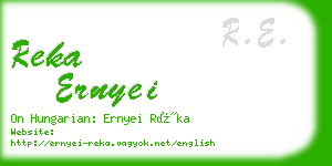 reka ernyei business card